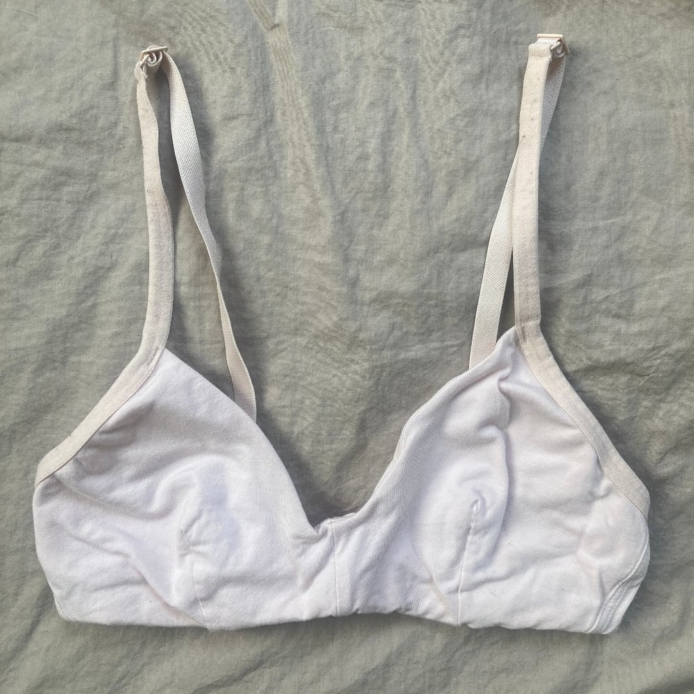 3 Everlane blush pink cotton bralette wireless XS